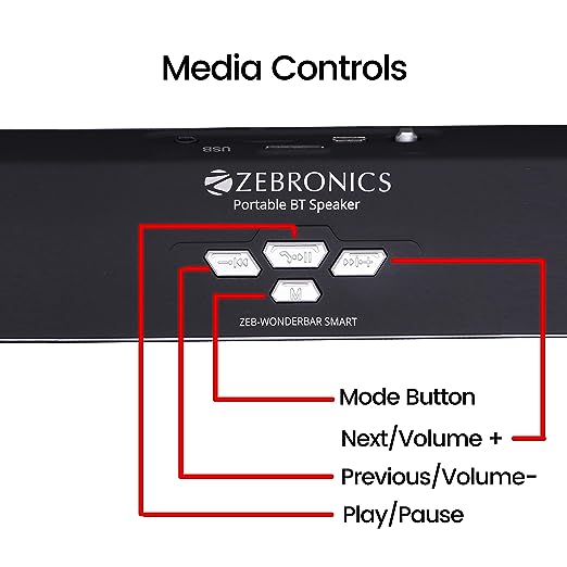 ZEBRONICS WonderBar 3 Watt Wireless Bluetooth Portable Speaker (Black) ZEBRONICS WonderBar 3 Watt Wireless Bluetooth Portable Speaker (Black)